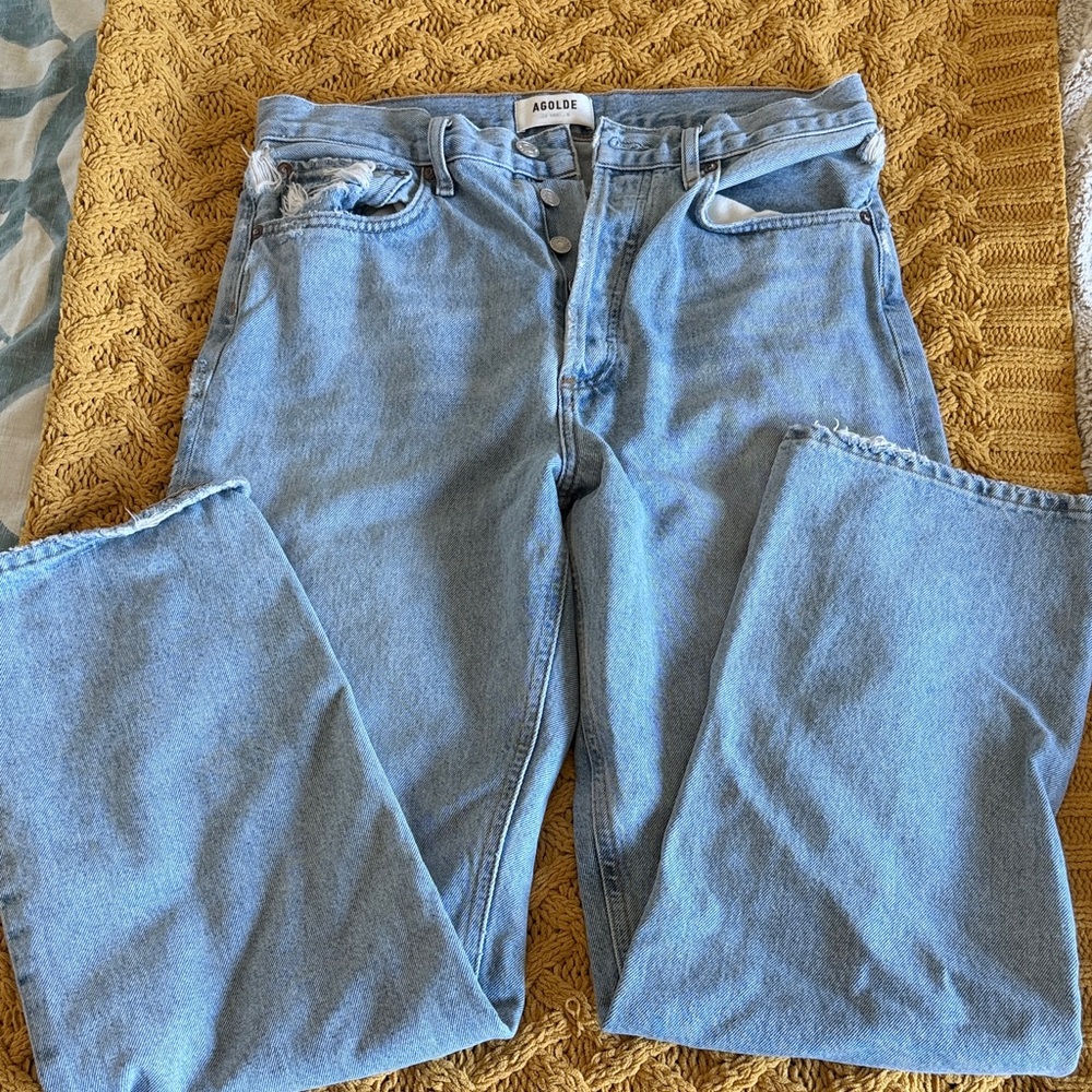 Agolde Women's Light Blue Straight Jeans
